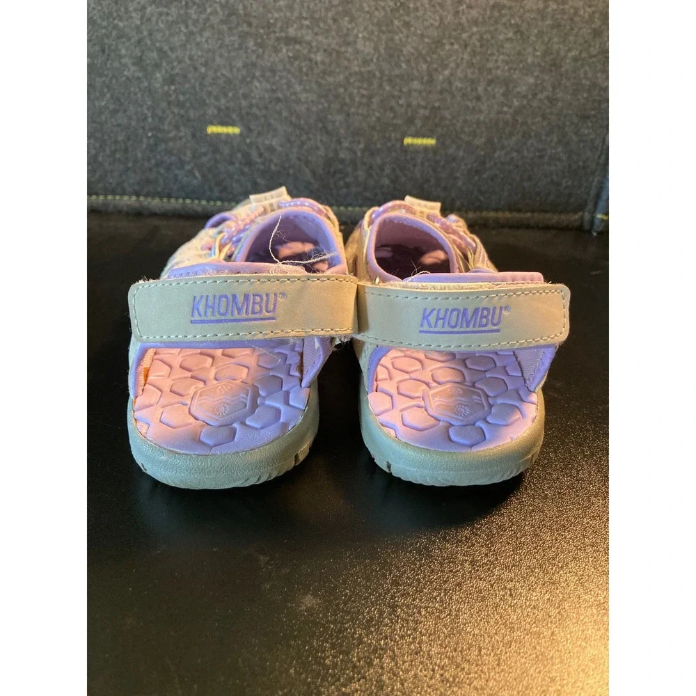 Khombu Dana Kids Grey Purple Closed Toe Sport Water Sandals Size 12 1182623